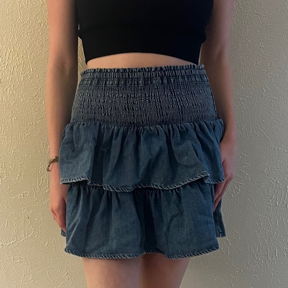denim ruffle skirt - Picture 2 of 2